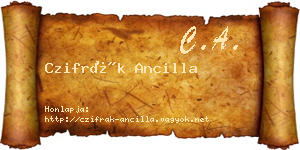 Czifrák Ancilla névjegykártya